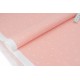 Tissu américain pois blanc sur fond rose pêche x 50cm 