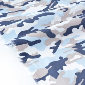 Tissu coton gabardine extensible léger camouflage x 50cm 