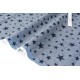Tissu coton chambray motif étoiles noires fond gris x 50cm 
