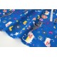 Tissu popeline coton fluide animaux chat et chiens sur fond bleu x 50cm 