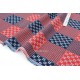 Tissu japonais coton doux motif carreaux tissé teint brodé x 50 cm 