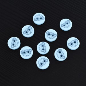 Lot de 10 boutons fantaisie 2 trous petit ours bleu diamètre 12.5mm 