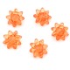 Bouton polyester fleur translucide effet moulé orange x 5 pièces 