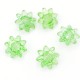 Bouton polyester fleur translucide effet moulé vert x 5 pièces 