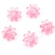 Bouton polyester fleur translucide effet moulé rose x 5 pièces 