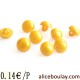 Bouton demi-boule jaune 11mm x 1