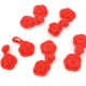 Lot de 5 boutons brandebourg polyester couleur rouge taille 2x5cm 