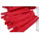fermetures glissière zip non séparable 14cm rouge - vendu par 4 pièces 