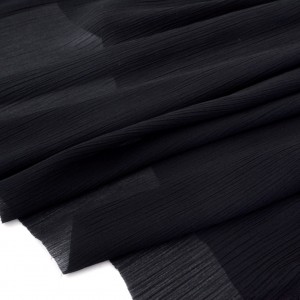 Tissu crépon polyetser extra doux fluide noir x 1 mètre 