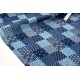 Tissu japonais polycoton motif traditionnel géométrique marine x 50cm 