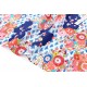 Tissu japonais fleuri et vague bleu avec dorure x 50cm 
