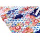 Tissu japonais fleuri et vague bleu avec dorure x 50cm 