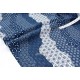 Tissu japonais coton traditionnel étoiles asanoha bleu écru x50cm 