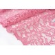 Tissu dentelle polyester brodé festonné rose x 50cm 