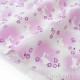 Tissu japonais coton gaufré fleuri lapin fond mauve écru x 50cm