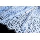 Tissu dentelle coton doux fluide festonnés bleu coupon 150x145cm 