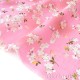 Tissu japonais coton dobby fleur de cerisier fond rose ombré x50cm