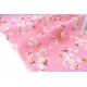 Tissu japonais coton dobby fleur de cerisier fond rose ombré x50cm