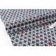 Tissu japonais traditionnel coton étoiles asanoha noir fond écru x50cm 