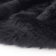 Coupon tissu 100x160cm fausse fourrure épais poil long noir