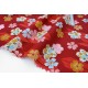 Tissu japonais traditionnel fleuri flèches fond rouge brique x50cm 