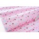 Tissu flanelle coton extra doux fleuri rose turquoise x50cm 