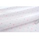 Tissu flanelle coton extra doux pois rose gris turquoise fond blanc x50cm 