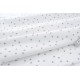 Tissu flanelle coton extra doux étoiles grises fond blanc x50cm 