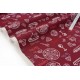 Tissu japonais fine toile coton souple thème fraiçais fond bordeaux x 50cm