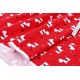 Tissu américain flanelle coton extra-doux petit chien fond rouge x 50cm 