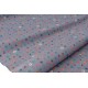Tissu japonais coton peau de pêche extra-doux fleuri fond gris x 50cm 