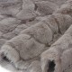 Coupon tissu fausse fourrure haute couture épais gris taupe 180x75cm 
