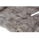 Coupon tissu fausse fourrure haute couture épais gris taupe 180x75cm 