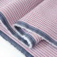Tissu japonais coton tissé teint épais côtelées rayures gris blanc rouge x 50cm