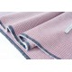 Tissu japonais coton tissé teint épais côtelées rayures gris blanc rouge x 50cm