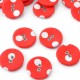 Lot de 5 boutons recouvert 2 trous rouge pois blanc taille 2.1cm 