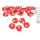 Lot de 5 boutons recouvert 2 trous rouge pois blanc taille 2.1cm 