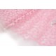 Coupon 190x125cm tissu dentelle tulle brodé broderie coton rose