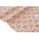 Tissu popeline coton soyeux fleuri sur fond baige x 50cm