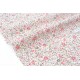 Tissu batiste lawn coton soyeux fluide fleuri rose gris x 50cm 