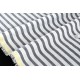 Tissu batiste coton fluide rayures tissées argenté gris clair x 50cm