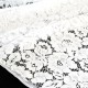 Tissu dentelle haute couture coton brodé lourd blanc cassé coupon 150x135cm 
