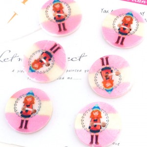 6 boutons nacre fantaisie pour collectionner mademoiselle en écharpe taille 20mm 