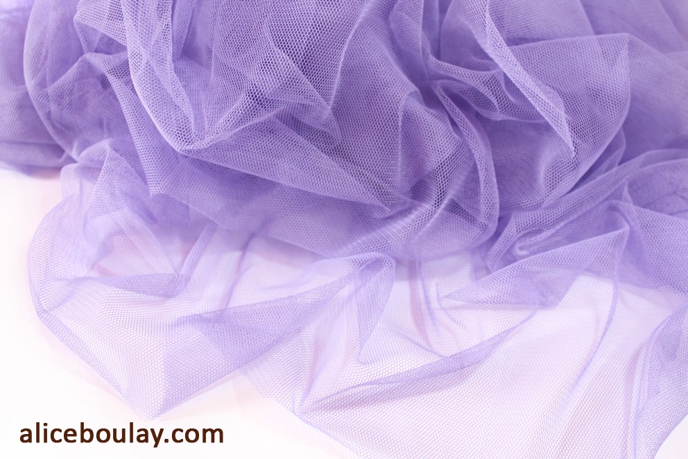 Tulle souple mauve polyester