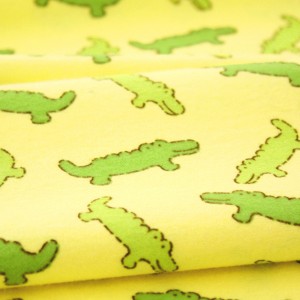 Tissu flanelle américain  extra-doux petits crocos x 50cm