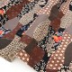 Tissu Japonais coton raide motif traditionnel ton marron x 50cm