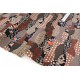 Tissu Japonais coton raide motif traditionnel ton marron x 50cm