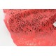 Tissu dentelle de coton rouge orangé x 50cm