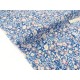 Tissu batiste coton soyeux fleuri bleu rose x 50cm 