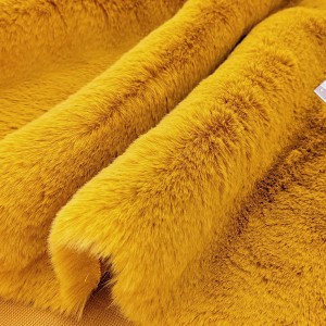 Tissu fausse fourrure haute couture extra dense fluide jaune 160x90cm 